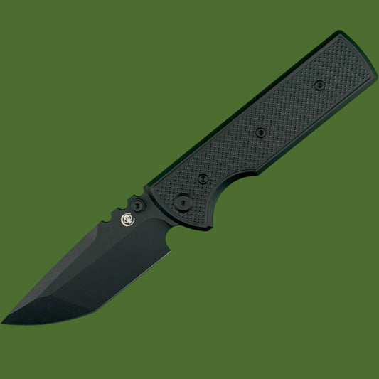 Chaves Blue Label NTAK Liner Lock Black Knurled Aluminum Handles Black Hardware (Black Tanto)