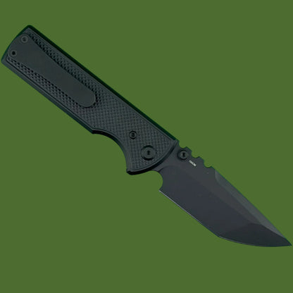 Chaves Blue Label NTAK Liner Lock Black Knurled Aluminum Handles Black Hardware (Black Tanto)