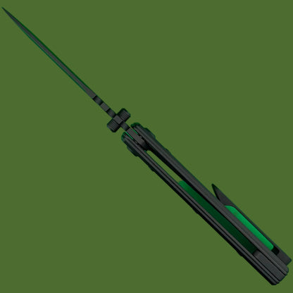 Chaves Blue Label NTAK Liner Lock Black Knurled Aluminum Handles Black Hardware (Black Tanto)
