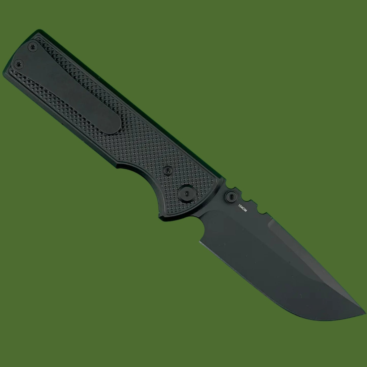 Chaves Blue Label NTAK Liner Lock Black Knurled Aluminum Handles Black Hardware (Black Drop Point)