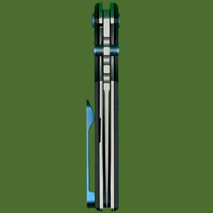 Chaves Blue Label NTAK Liner Lock Black Knurled Aluminum Handles Blue Hardware (Stonewash Drop Point)