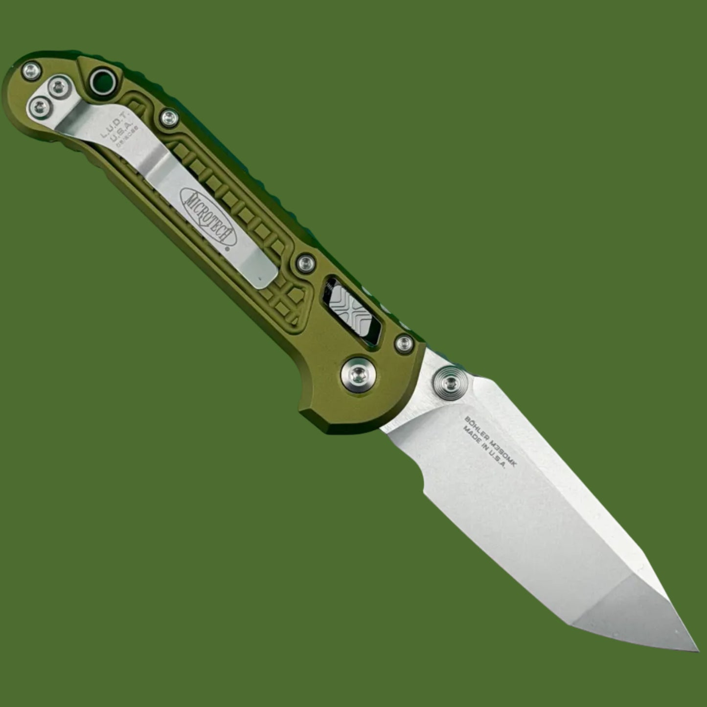 Microtech LUDT T/E Ram-Lok Frag OD Green Stonewash Standard 1136RL-10FROD