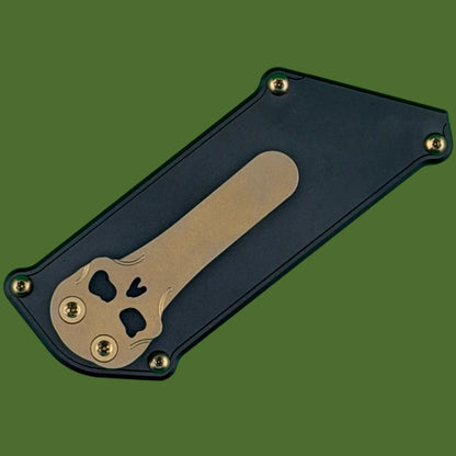 Chaves Blue Label CHUB Slipper Utility Knife Black Aluminum PVD Blade Carrier Bronze Hardware