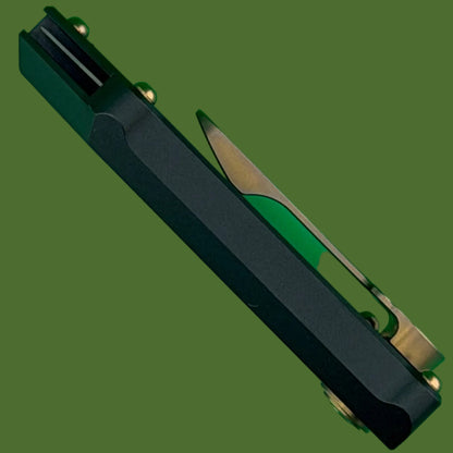 Chaves Blue Label CHUB Slipper Utility Knife Black Aluminum PVD Blade Carrier Bronze Hardware