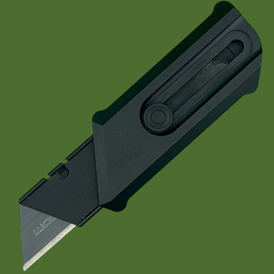 Chaves Blue Label CHUB Slipper Utility Knife Black Aluminum PVD Blade Carrier Black Hardware