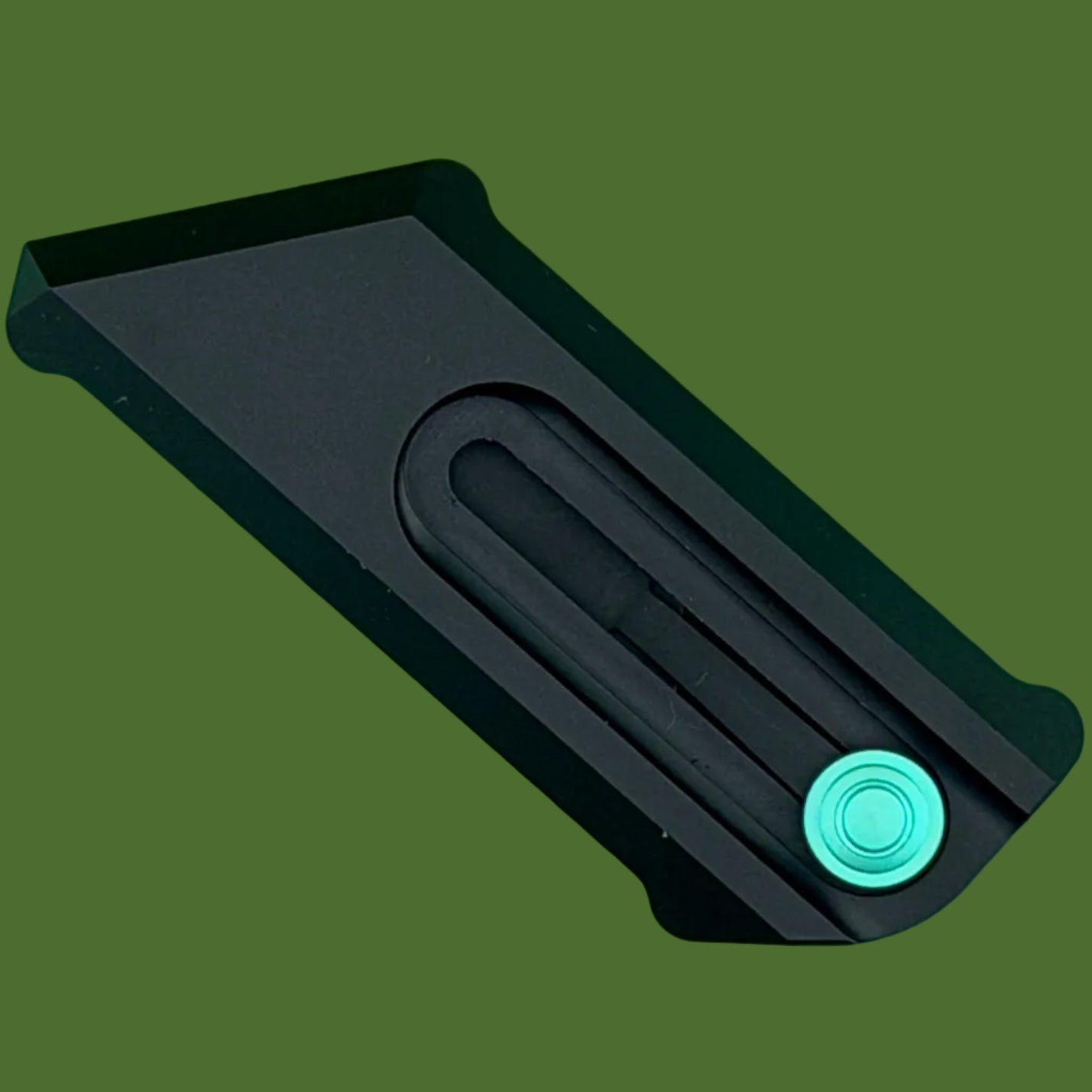 Chaves Blue Label CHUB Slipper Utility Knife Black Aluminum PVD Blade Carrier Green Hardware