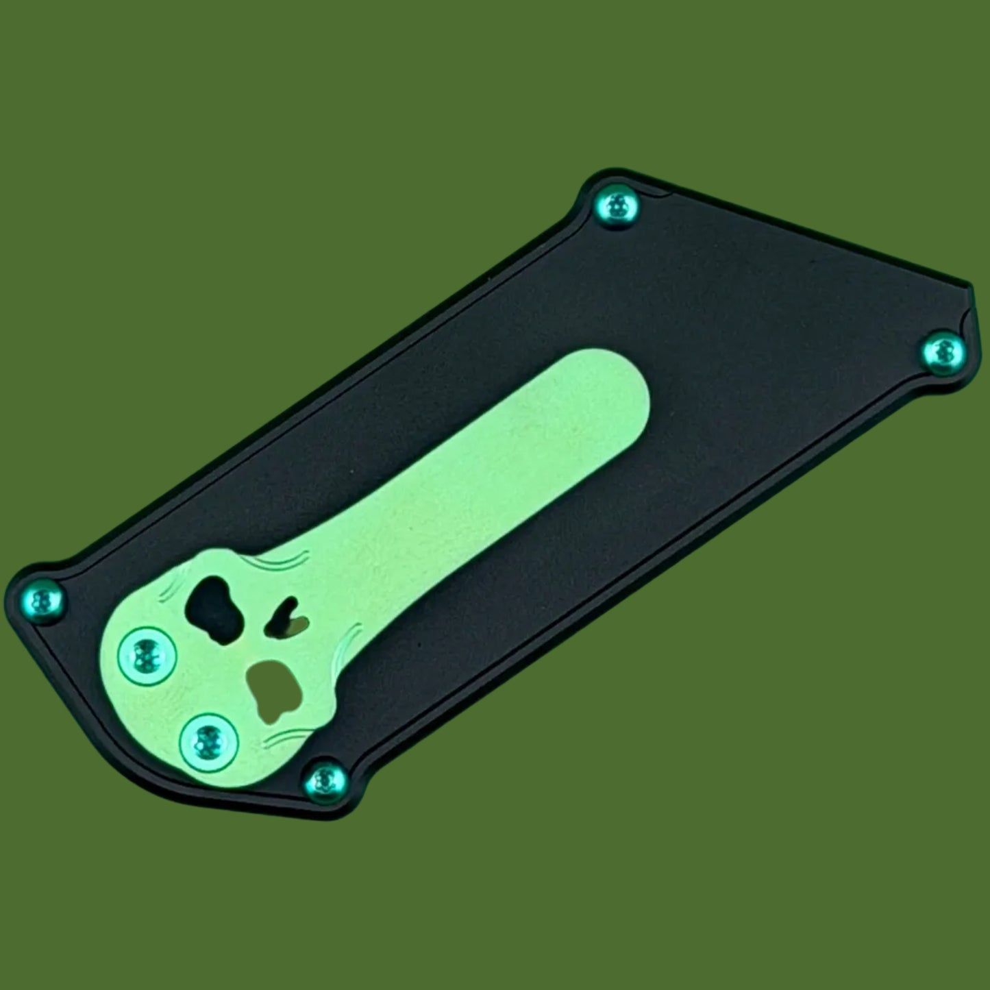 Chaves Blue Label CHUB Slipper Utility Knife Black Aluminum PVD Blade Carrier Green Hardware