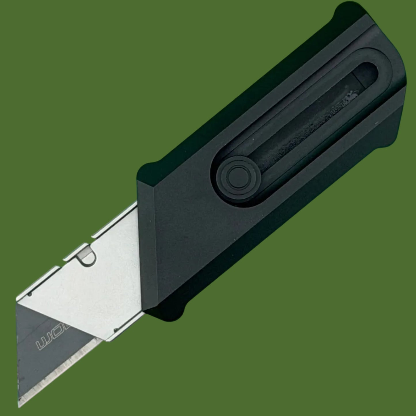 Chaves Blue Label CHUB Slipper Utility Knife Black Aluminum Stonewash Blade Carrier Black Hardware