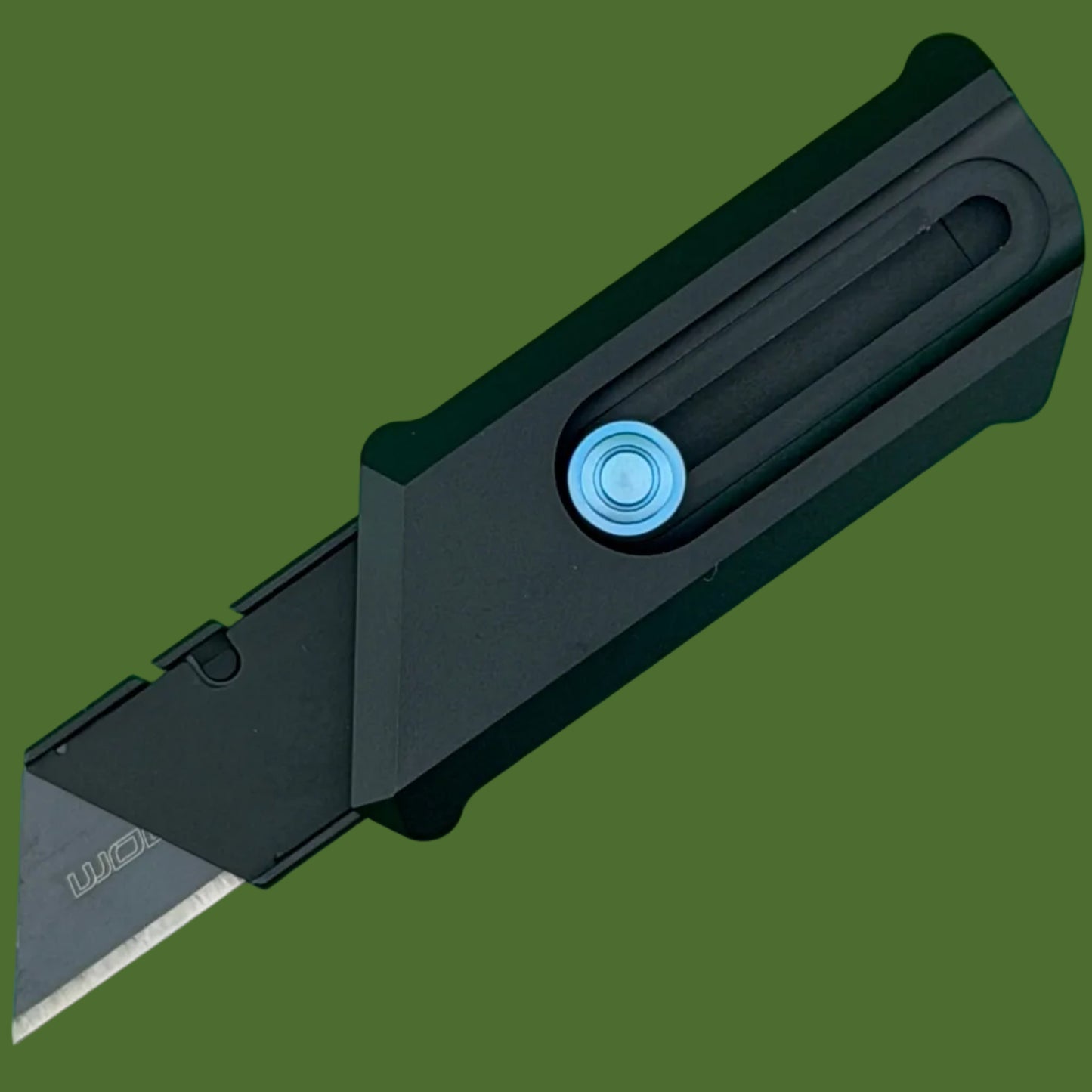 Chaves Blue Label CHUB Slipper Utility Knife Black Aluminum PVD Blade Carrier Blue Hardware