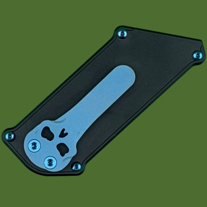 Chaves Blue Label CHUB Slipper Utility Knife Black Aluminum PVD Blade Carrier Blue Hardware
