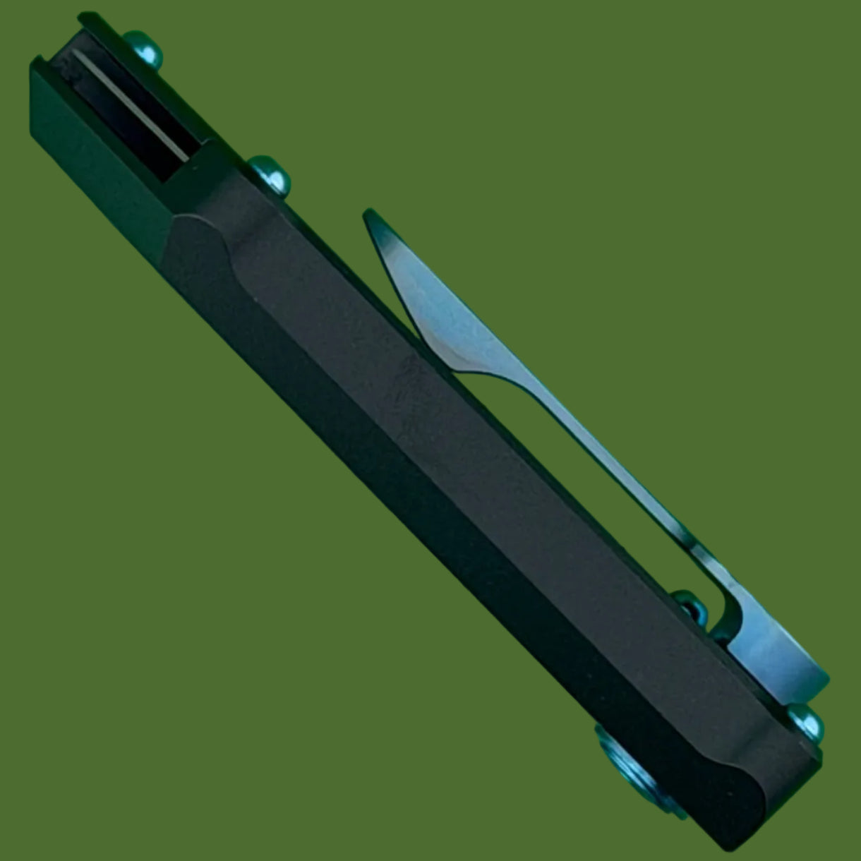 Chaves Blue Label CHUB Slipper Utility Knife Black Aluminum PVD Blade Carrier Blue Hardware