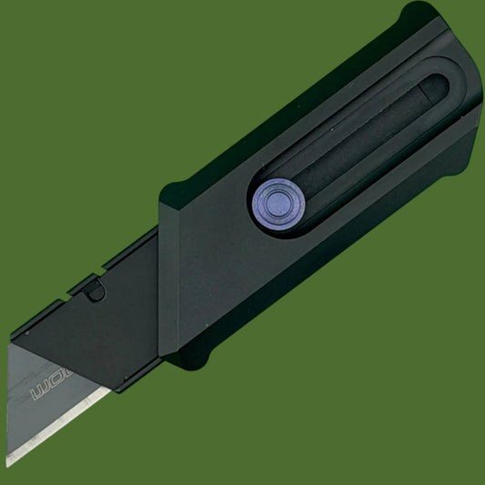 Chaves Blue Label CHUB Slipper Utility Knife Black Aluminum PVD Blade Carrier Purple Hardware