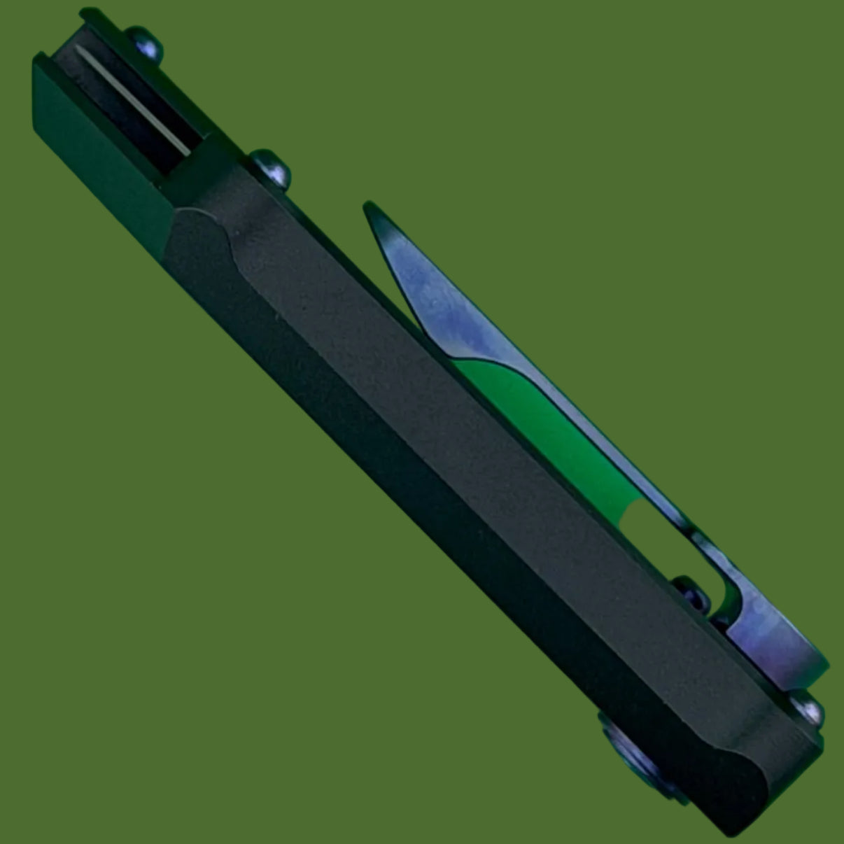 Chaves Blue Label CHUB Slipper Utility Knife Black Aluminum PVD Blade Carrier Purple Hardware