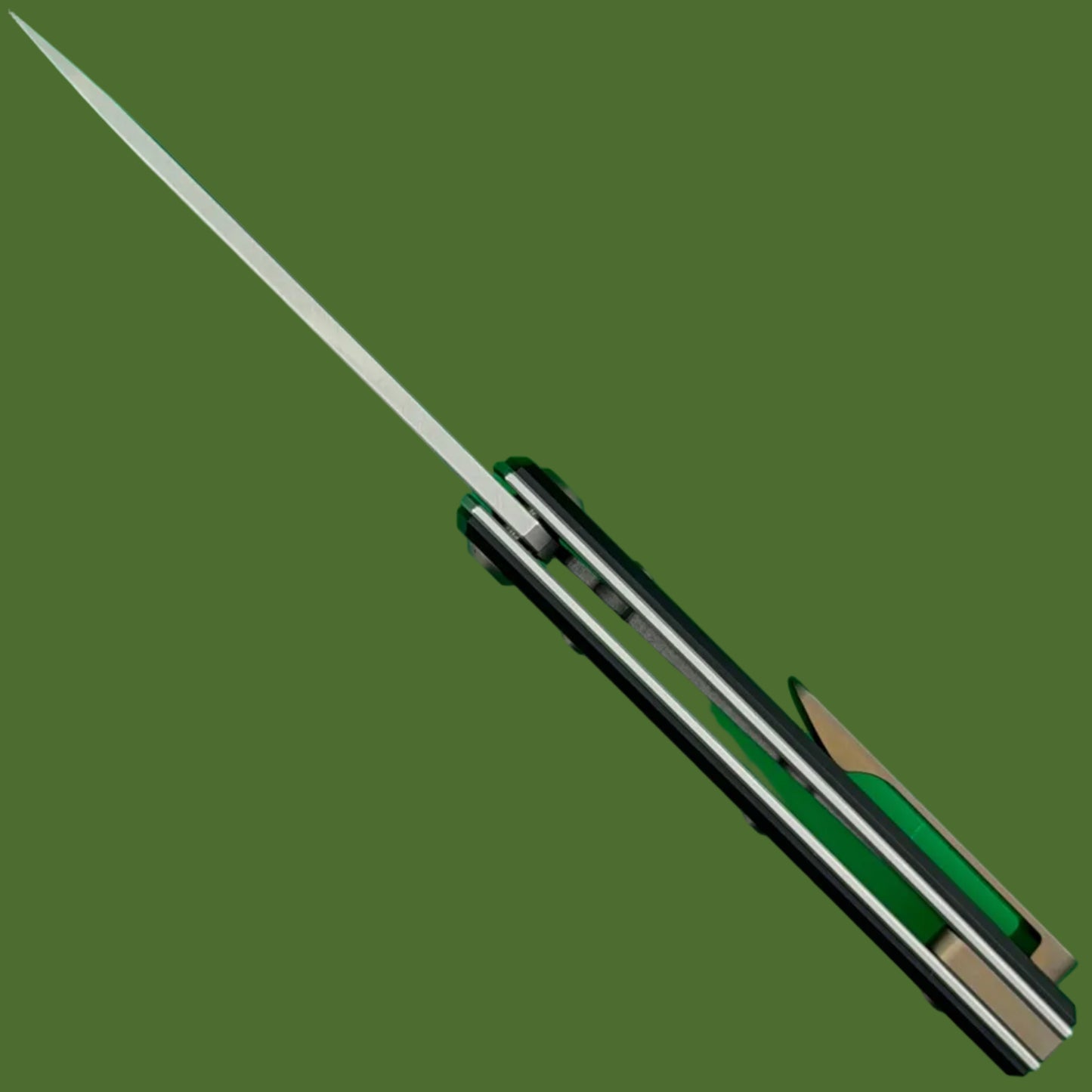 Chaves Blue Label Liberation Street Liner Lock Black Knurled Aluminum Handles Bronze Hardware (Stonewash Drop Point)