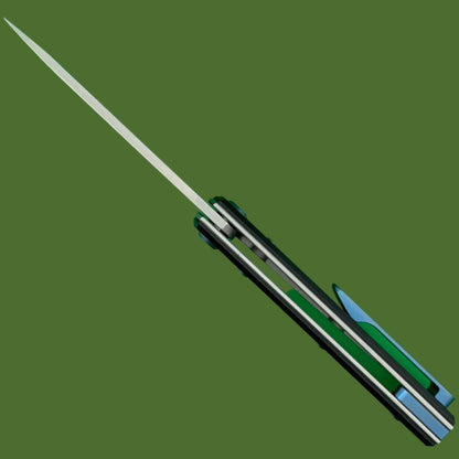 Chaves Blue Label Liberation Street Liner Lock Black Knurled Aluminum Handles Blue Hardware (Stonewash Drop Point)