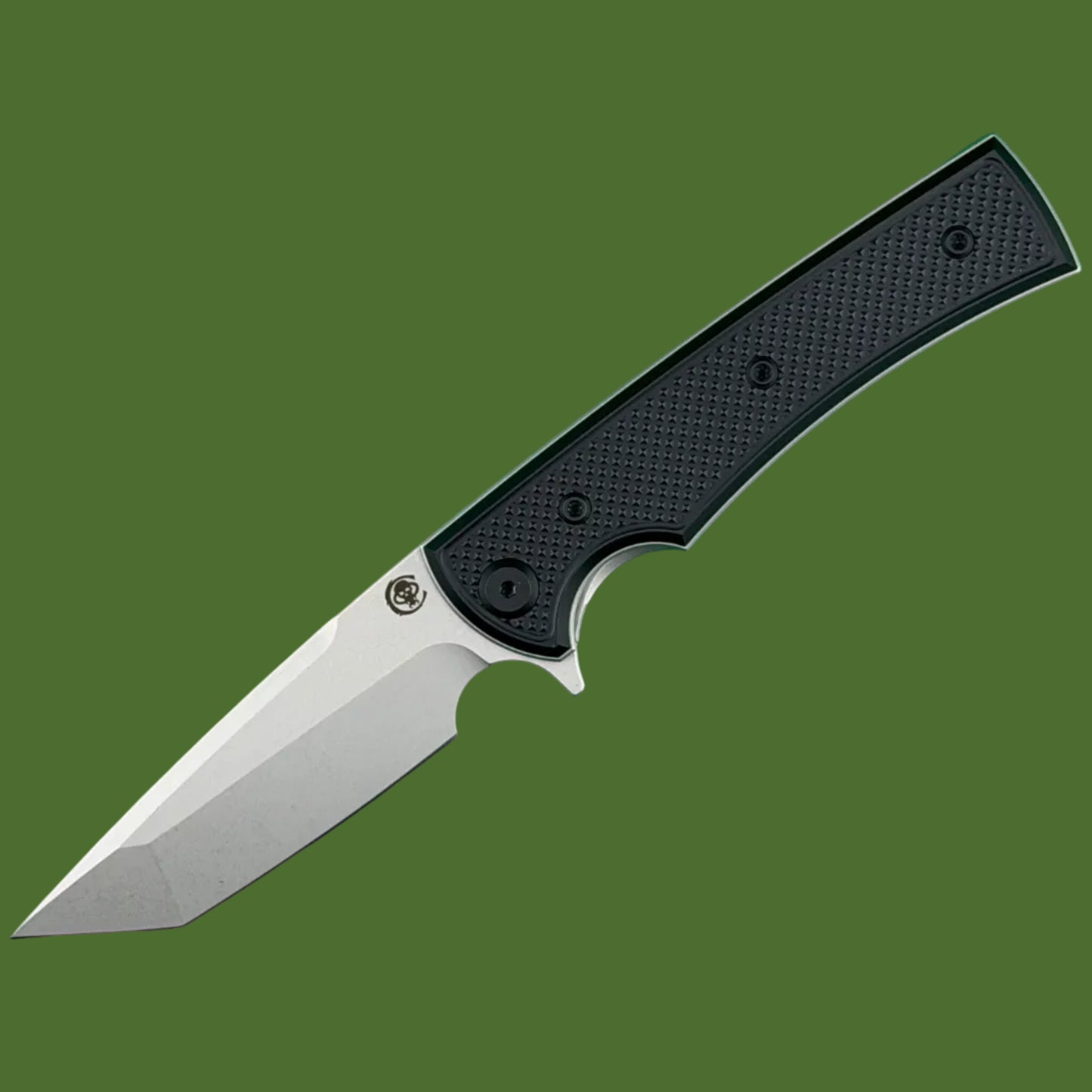 Chaves Blue Label Liberation Street Liner Lock Black Knurled Aluminum Handles Black Hardware (Stonewash Tanto)