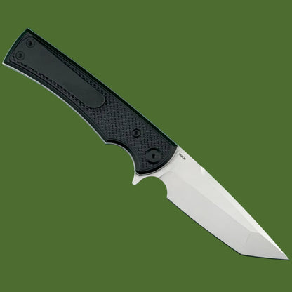 Chaves Blue Label Liberation Street Liner Lock Black Knurled Aluminum Handles Black Hardware (Stonewash Tanto)