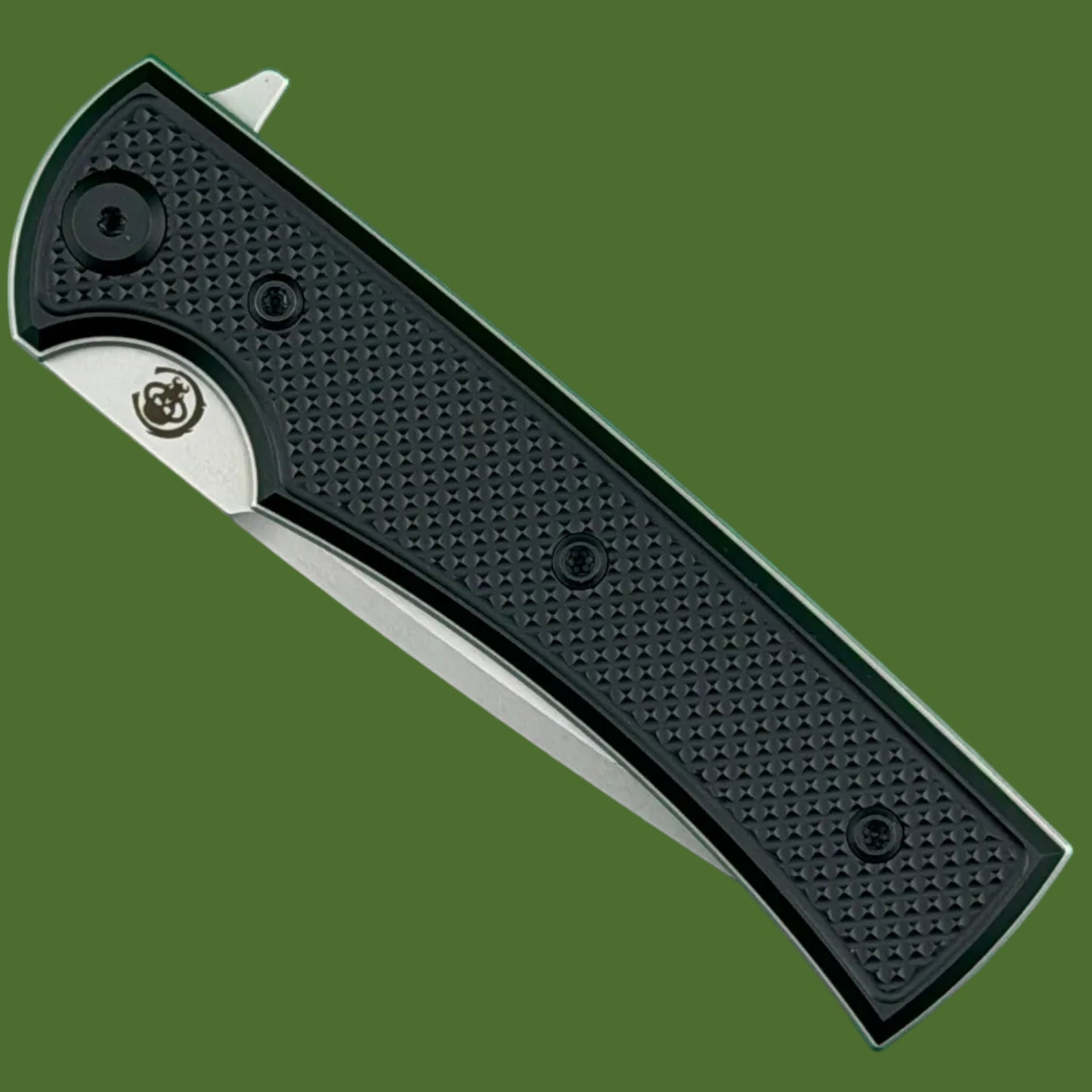 Chaves Blue Label Liberation Street Liner Lock Black Knurled Aluminum Handles Black Hardware (Stonewash Tanto)