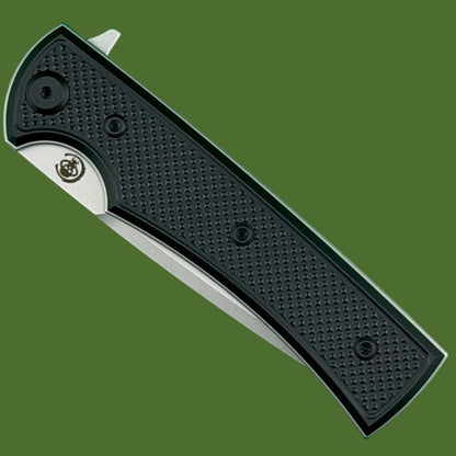 Chaves Blue Label Liberation Street Liner Lock Black Knurled Aluminum Handles Black Hardware (Stonewash Tanto)