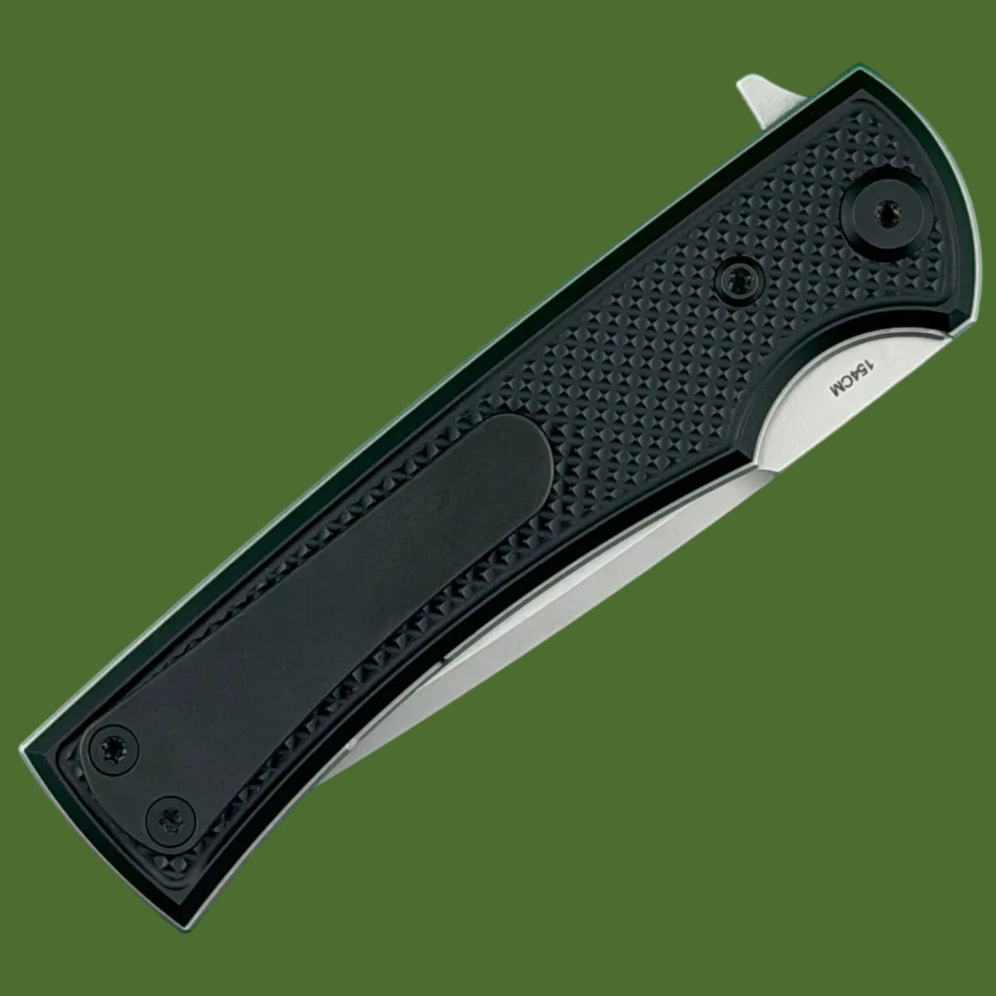 Chaves Blue Label Liberation Street Liner Lock Black Knurled Aluminum Handles Black Hardware (Stonewash Tanto)