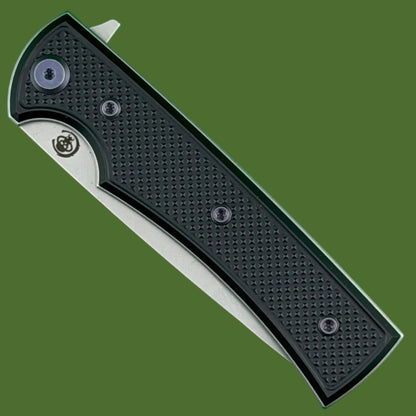 Chaves Blue Label Liberation Street Liner Lock Black Knurled Aluminum Handles Purple Hardware (Stonewash Drop Point)