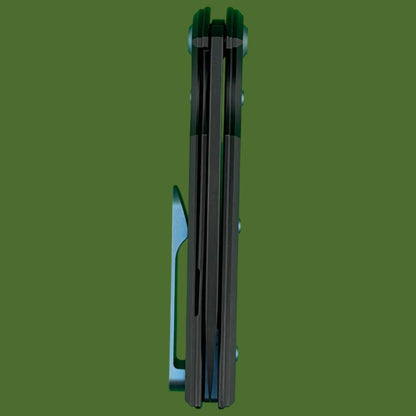 Chaves Blue Label Liberation Street Liner Lock Black Knurled Aluminum Handles Blue Hardware (Black Drop Point)