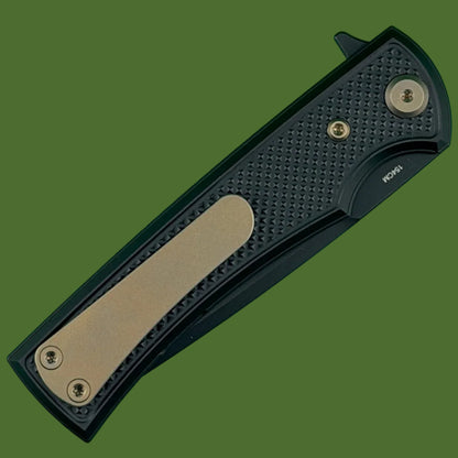 Chaves Blue Label Liberation Street Liner Lock Black Knurled Aluminum Handles Bronze Hardware (Black Tanto)