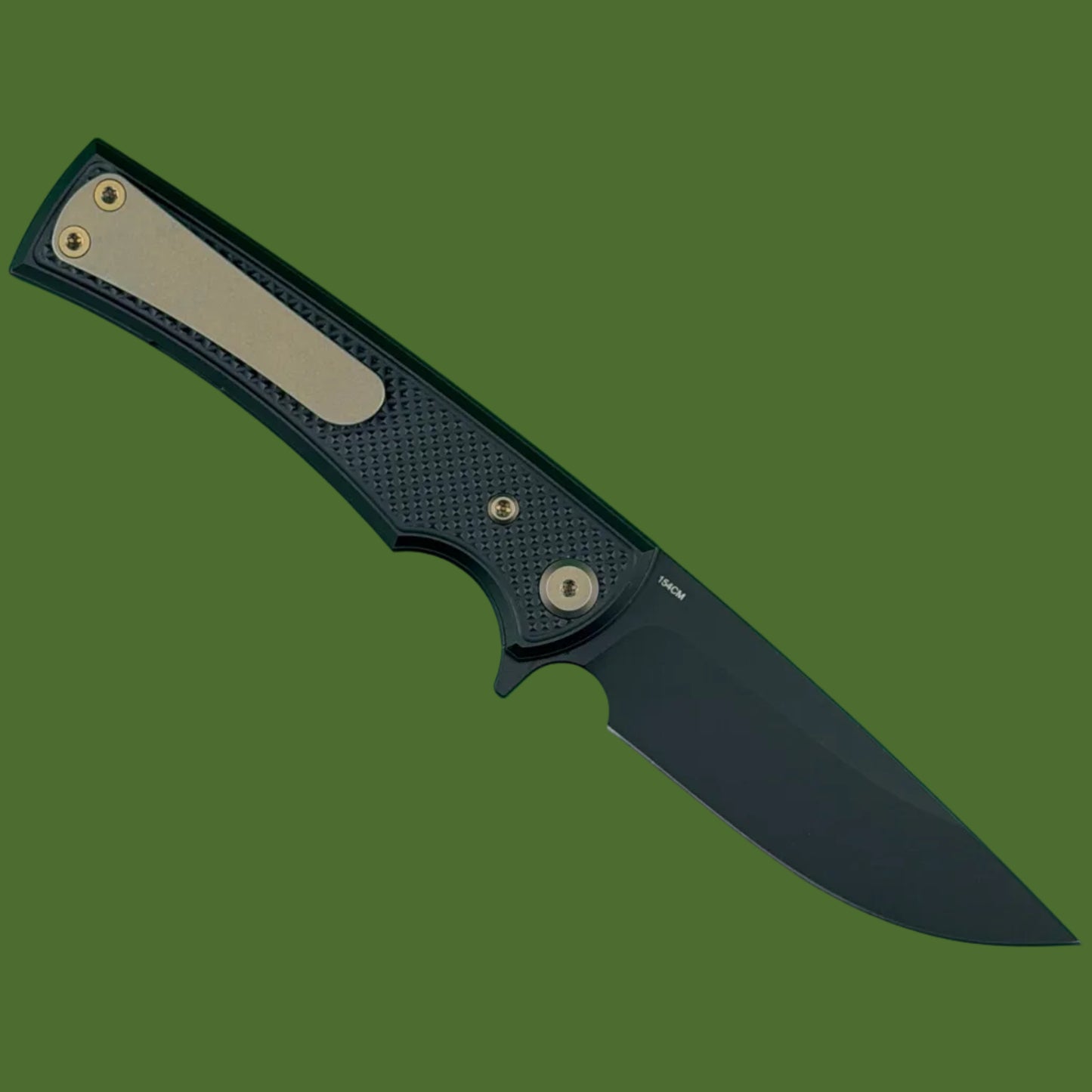 Chaves Blue Label Liberation Street Liner Lock Black Knurled Aluminum Handles Bronze Hardware (Black Drop Point)