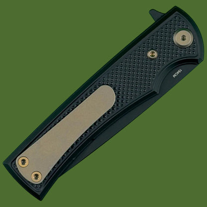 Chaves Blue Label Liberation Street Liner Lock Black Knurled Aluminum Handles Bronze Hardware (Black Drop Point)