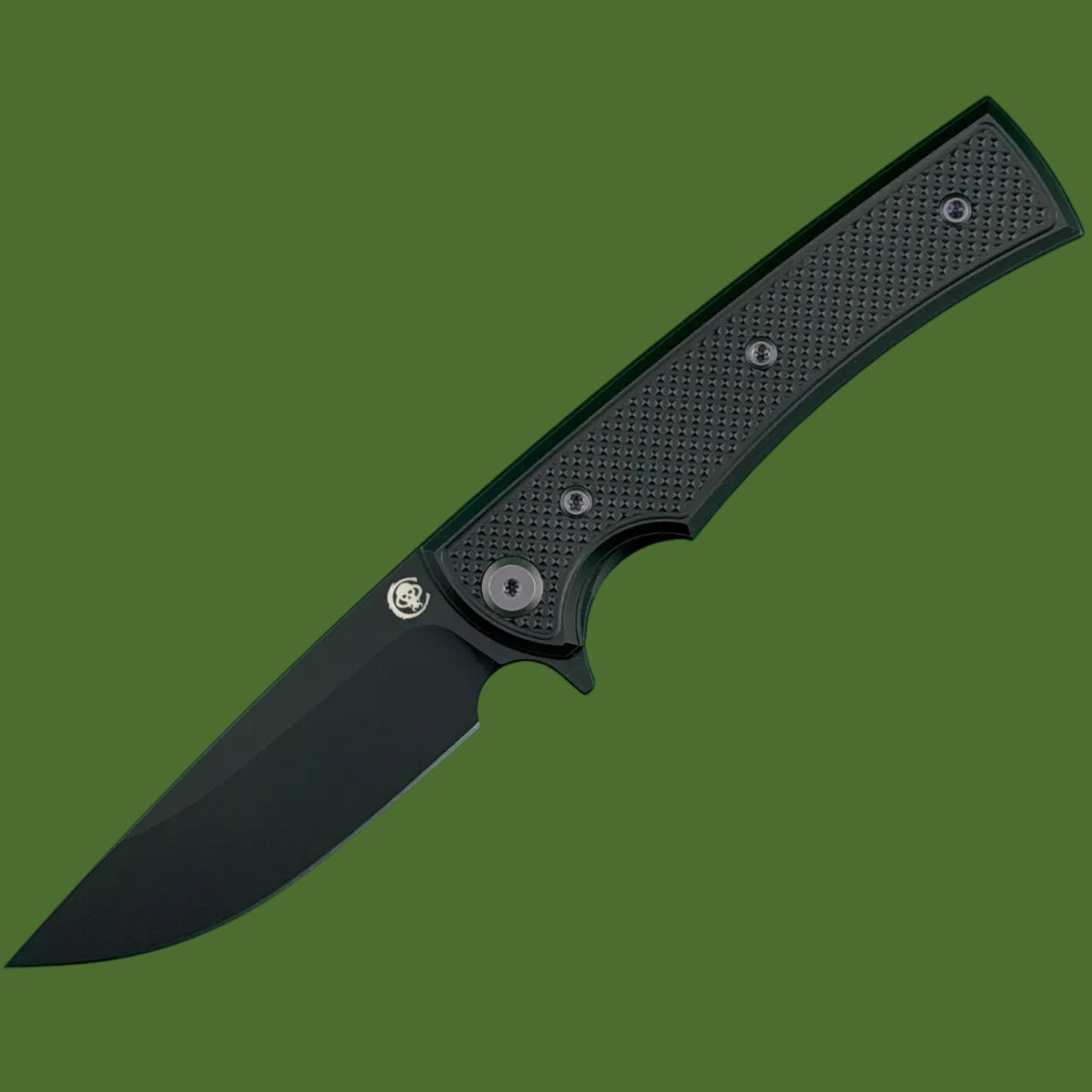 Chaves Blue Label Liberation Street Liner Lock Black Knurled Aluminum Handles Purple Hardware (Black Drop Point)
