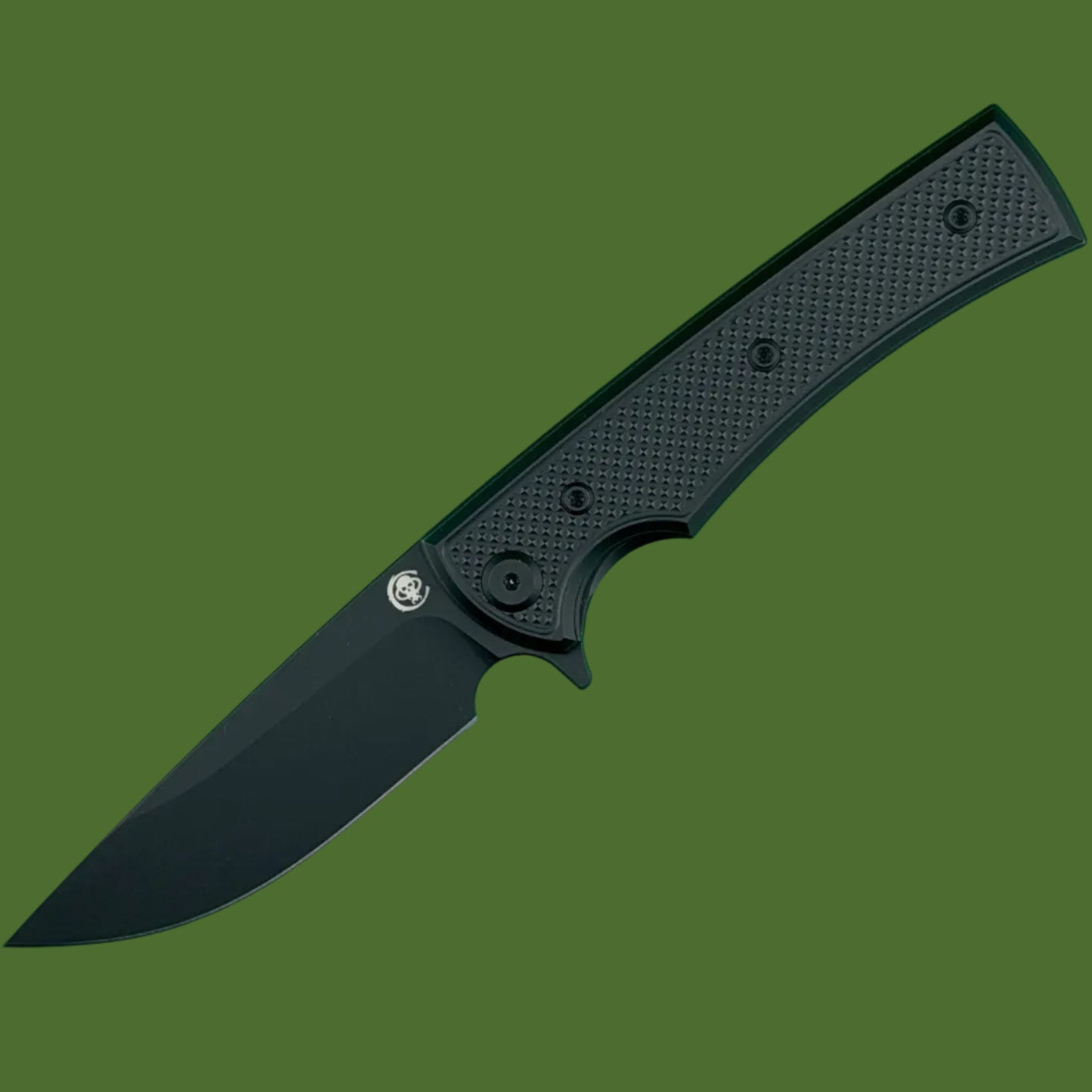 Chaves Blue Label Liberation Street Liner Lock Black Knurled Aluminum Handles Black Hardware (Black Drop Point)