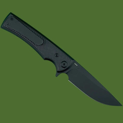 Chaves Blue Label Liberation Street Liner Lock Black Knurled Aluminum Handles Black Hardware (Black Drop Point)