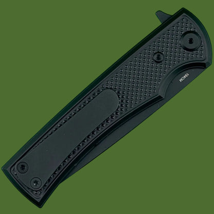 Chaves Blue Label Liberation Street Liner Lock Black Knurled Aluminum Handles Black Hardware (Black Drop Point)
