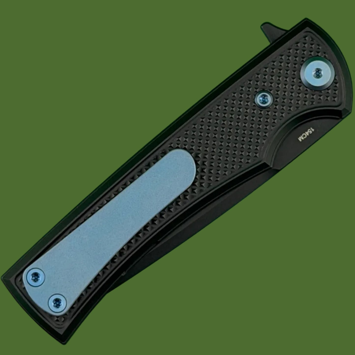 Chaves Blue Label Liberation Street Liner Lock Black Knurled Aluminum Handles Blue Hardware (Black Tanto)