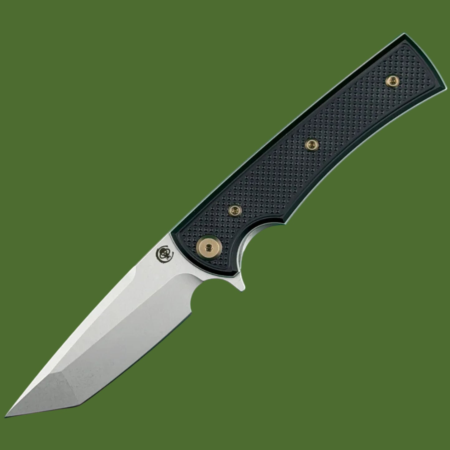 Chaves Blue Label Liberation Street Liner Lock Black Knurled Aluminum Handles Bronze Hardware (Stonewash Tanto)