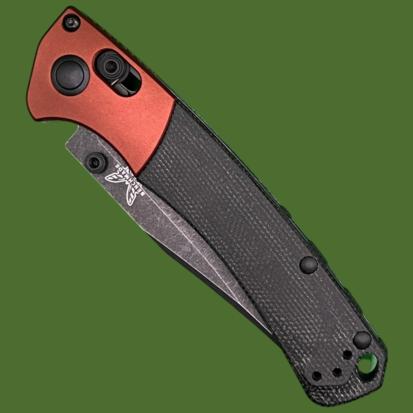 Benchmade Mini Crooked River Black Micarta/Burnt Copper Magnacut 1508BK-04