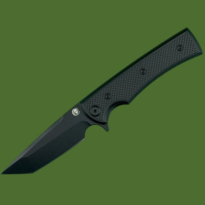 Chaves Blue Label Liberation Street Liner Lock Black Knurled Aluminum Handles Black Hardware (Black Tanto)