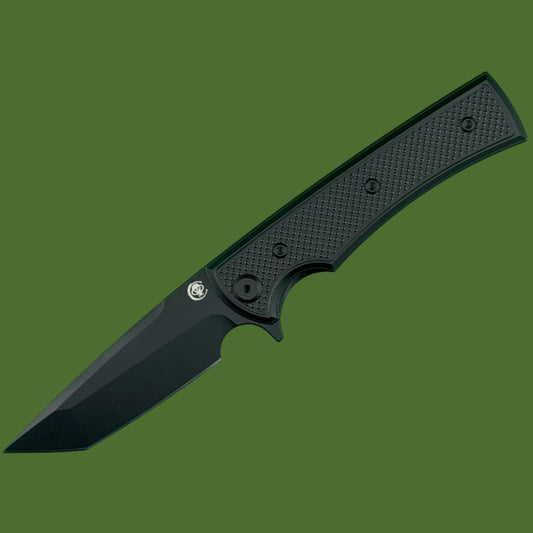 Chaves Blue Label Liberation Street Liner Lock Black Knurled Aluminum Handles Black Hardware (Black Tanto)