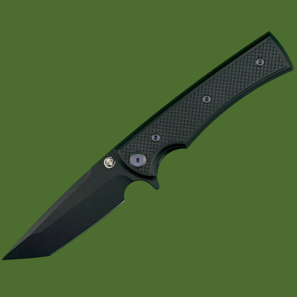 Chaves Blue Label Liberation Street Loner Lock Black Knurled Aluminum Handles Purple Hardware (Black Tanto)