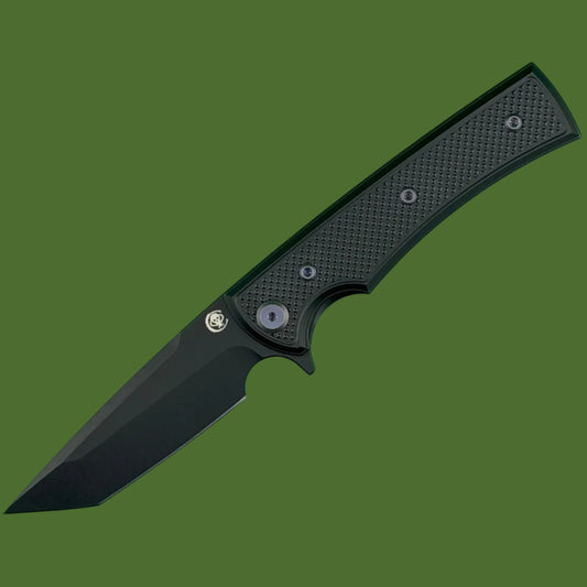 Chaves Blue Label Liberation Street Loner Lock Black Knurled Aluminum Handles Purple Hardware (Black Tanto)