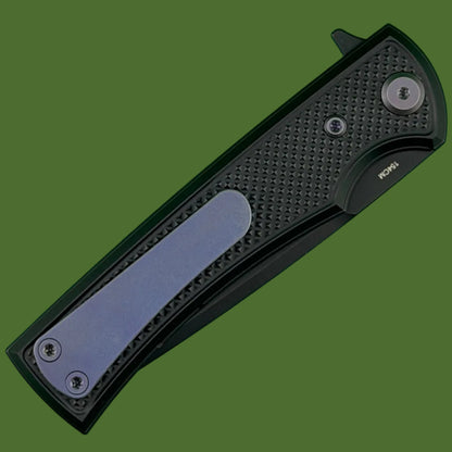 Chaves Blue Label Liberation Street Loner Lock Black Knurled Aluminum Handles Purple Hardware (Black Tanto)