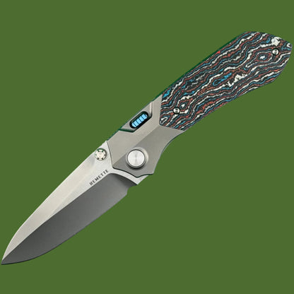 *Pre-Owned* Remette RT-Meteor Button Frame Lock Red/White/Blue Carbon Fiber
