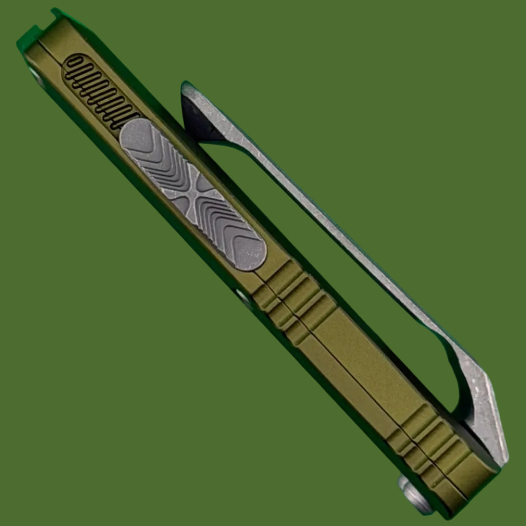 Microtech Exocet II Wharncliffe OD Green Apocalyptic Standard 1156-10APOD