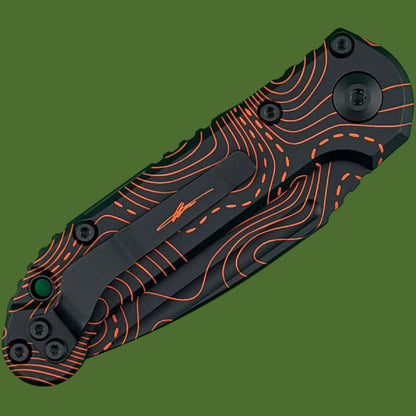 Microtech LUDT S/E Gen III Signature Series Smooth Handle Topographic Black/Orange Camo Standard