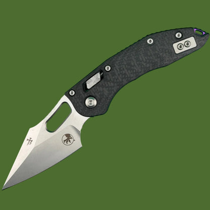 Microtech Stitch Ram-Lok Marfione Select Slab Side Carbon Fiber w/ Purple Titanium Accent Stonewash