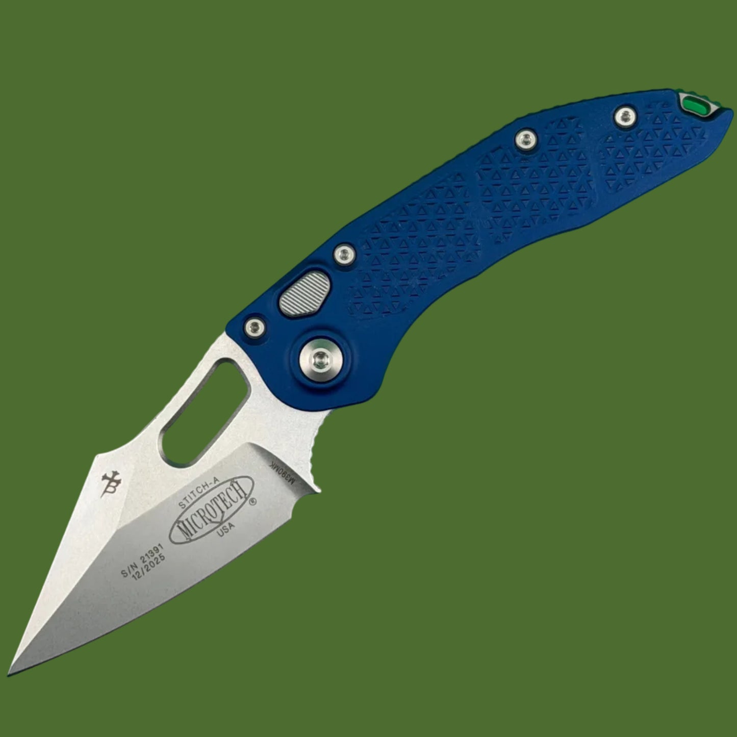 Microtech Stitch Auto S/E Navy Blue Stonewash Standard 169-10NA