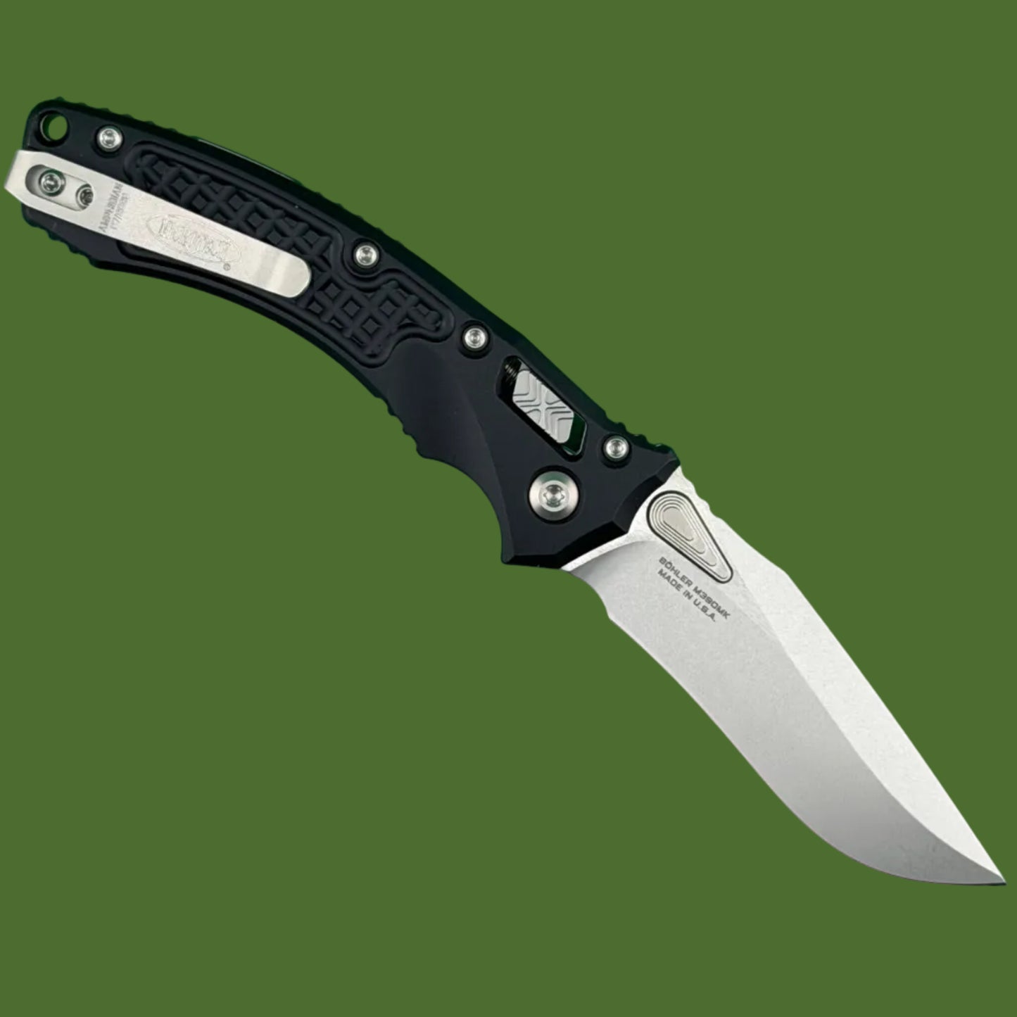 Microtech Amphibian Mini Ram-Lok Frag Stonewash Standard 137MRL-10FR