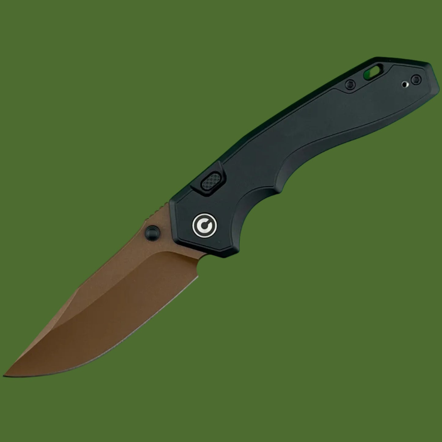 Civivi Elite Brova Black Aluminum Handle Dark Brown Stonewashed Blade Top Linerlock