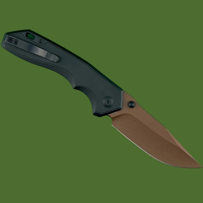 Civivi Elite Brova Black Aluminum Handle Dark Brown Stonewashed Blade Top Linerlock