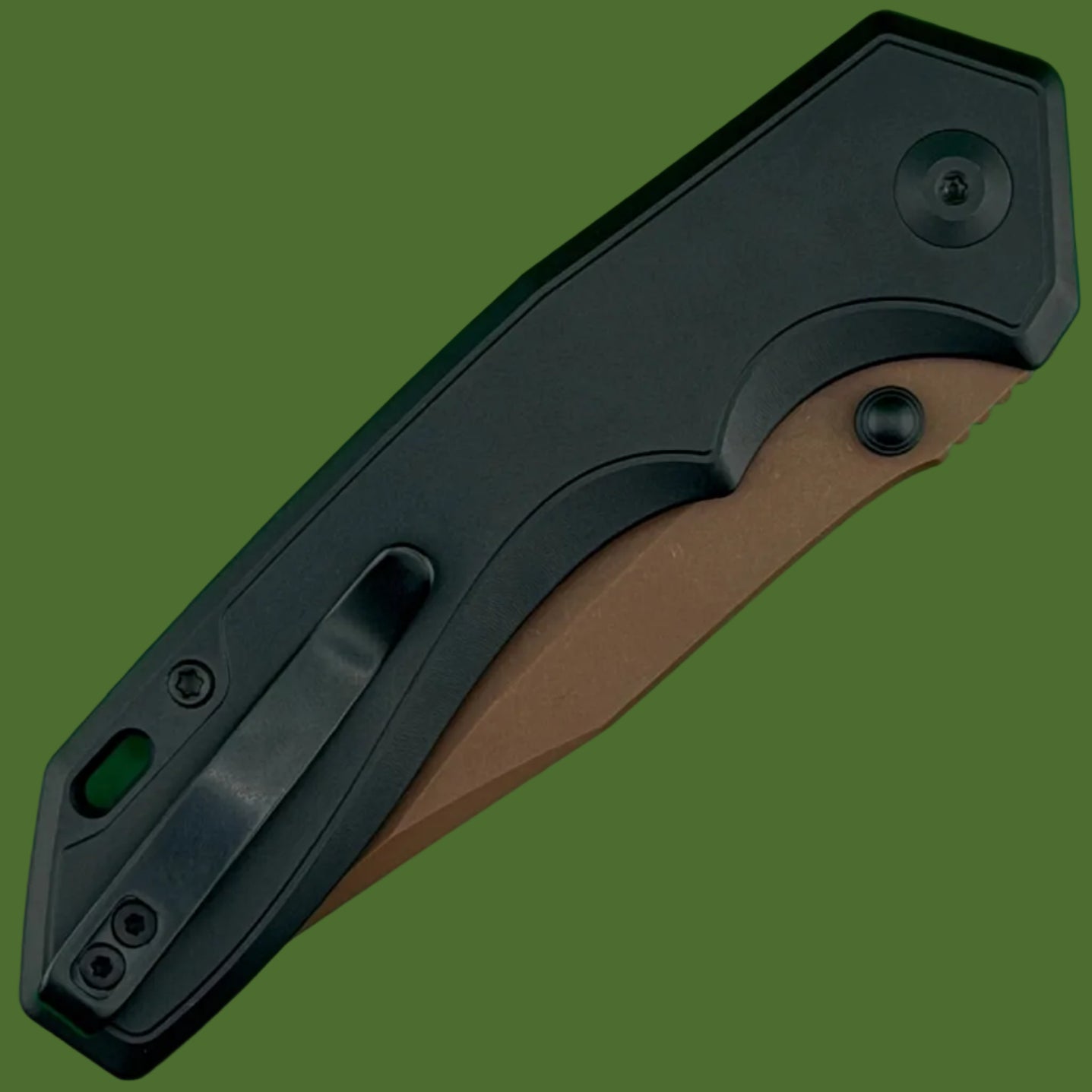 Civivi Elite Brova Black Aluminum Handle Dark Brown Stonewashed Blade Top Linerlock